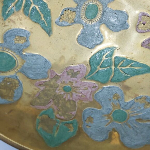 Rosenthal-Netter Inc Brass Bowl Lotus Flowers NBR 11/25 Made in India 9.5 inch - Picture 4 of 7